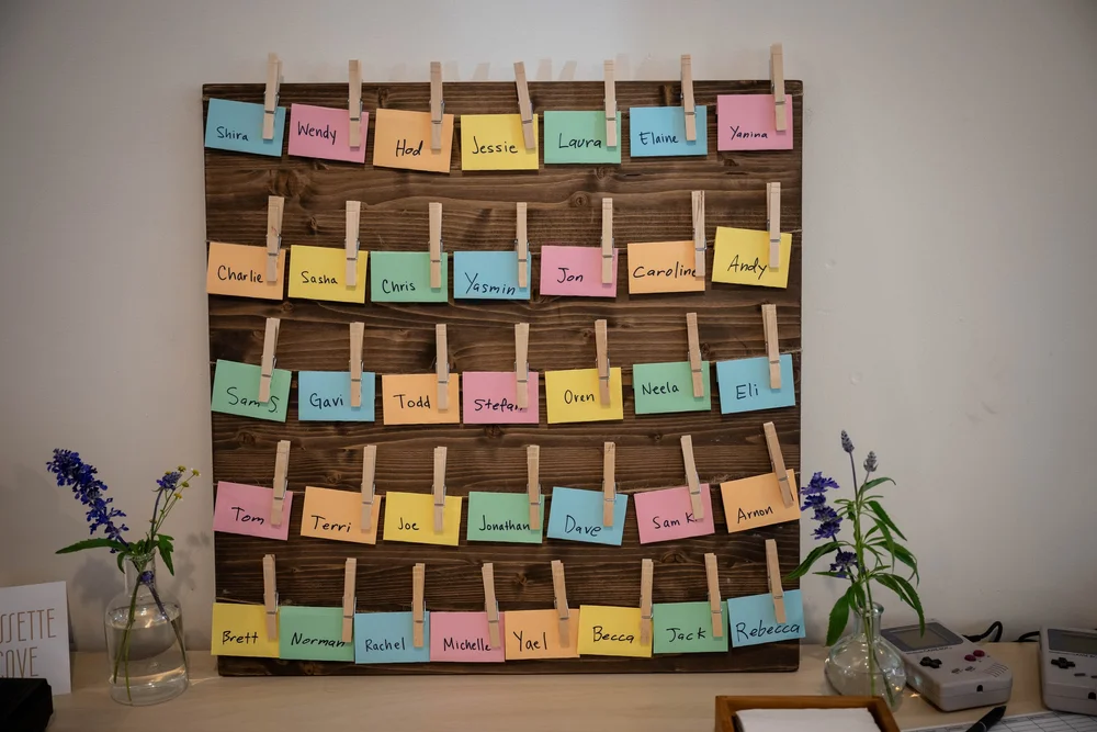 Wedding sticky note board | Beachweddingtips.com