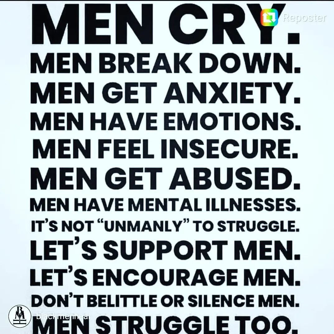 Let's normalize vulnerability in our black men. #blackmenswellness #blackmentalhealth #blackmentalhealthmatters #checkonyourfriends #checkyourbloodpressure