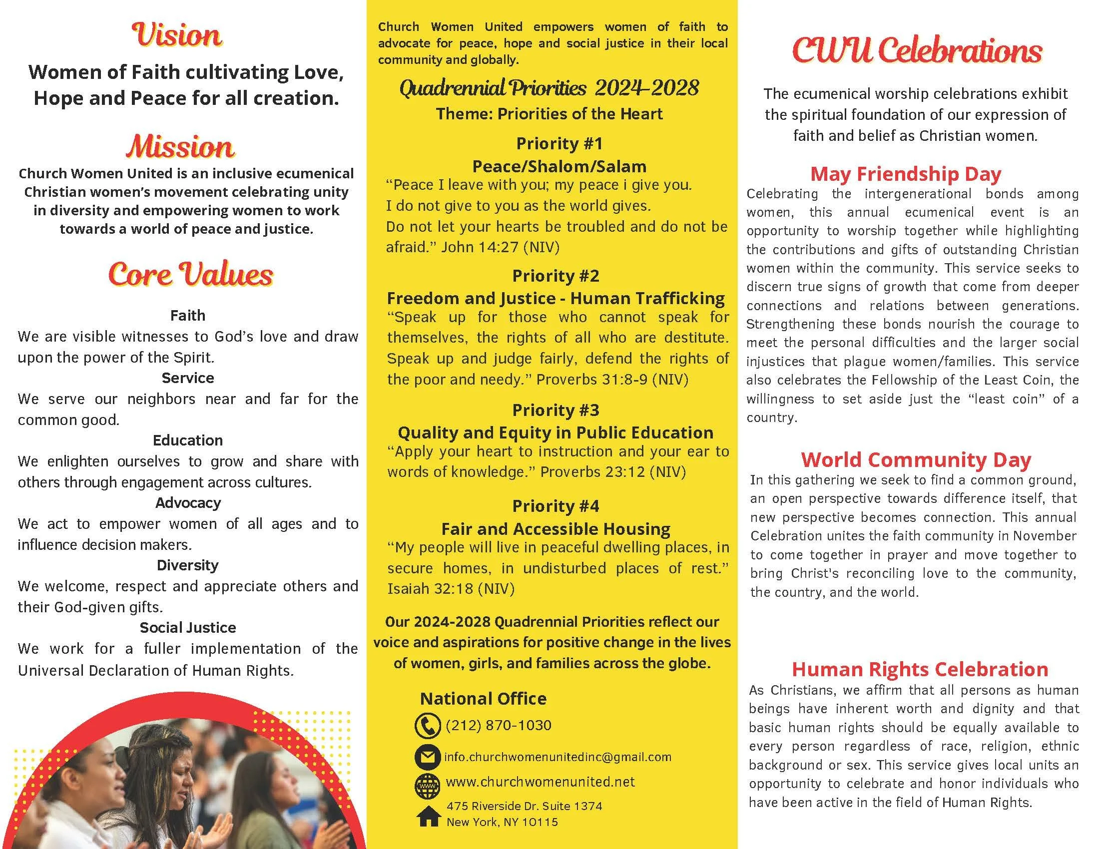 CWU Brochure B/W — Church Women United