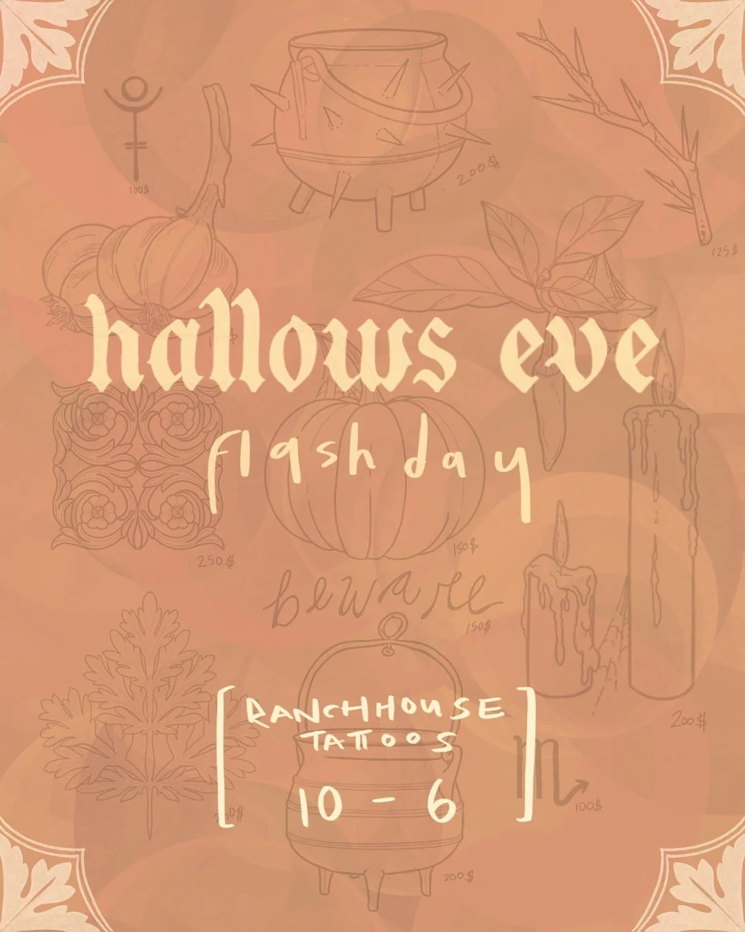 HALLOWS EVE FLASH DAY at @ranchhousetattoos 

Join @sleechytattoos and me for a fun day full of scary little tattoos, 10-6 on Oct 31st! First come first serve!

🎃🎃🎃

If you have wanted a tattoo from me but have been sleeping these past six months 