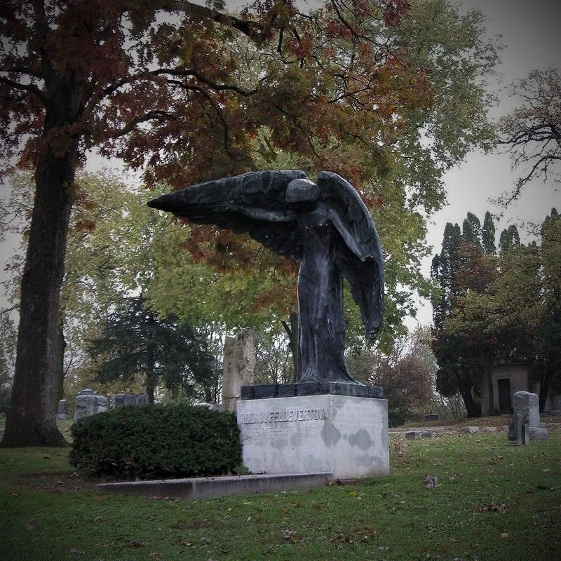 Black Angel of Death Statue at Oakland Cemetery, Iowa — FactsChology