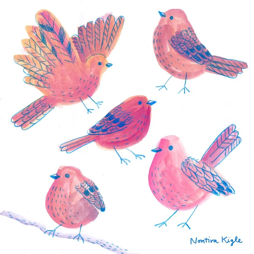 BIRD &ndash; I really love painting birds&hellip; here with gouache and coloured pencils. If I could wish which animal I could be, I would like to be a bird &ndash; a free bird. Fly away anytime, anywhere, without passport, without ticket. 
 
&bdquo;