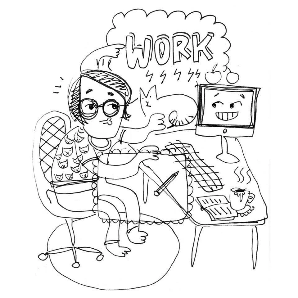 SILLY &ndash; A selfportrait from 2016. Working A LOT seems to be so silly sometimes&hellip; I think freelancers know what I mean. I really miss my desk companion. 
 
&bdquo;repostyourart&ldquo; challenge by&nbsp;@byjessicaelena 

#repostyourart #rep
