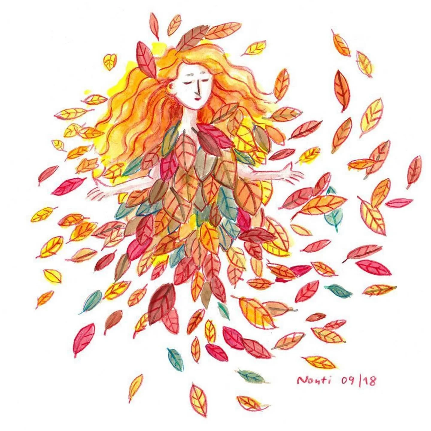 AUTUMN &ndash; a sketch from my sketchbook, when I went by train on from Hamburg to Augsburg. I recognize now that I don&rsquo;t have so much autumn in my portfolio. At least a sketch.
 
&bdquo;repostyourart&ldquo; challenge by&nbsp;@byjessicaelena 
