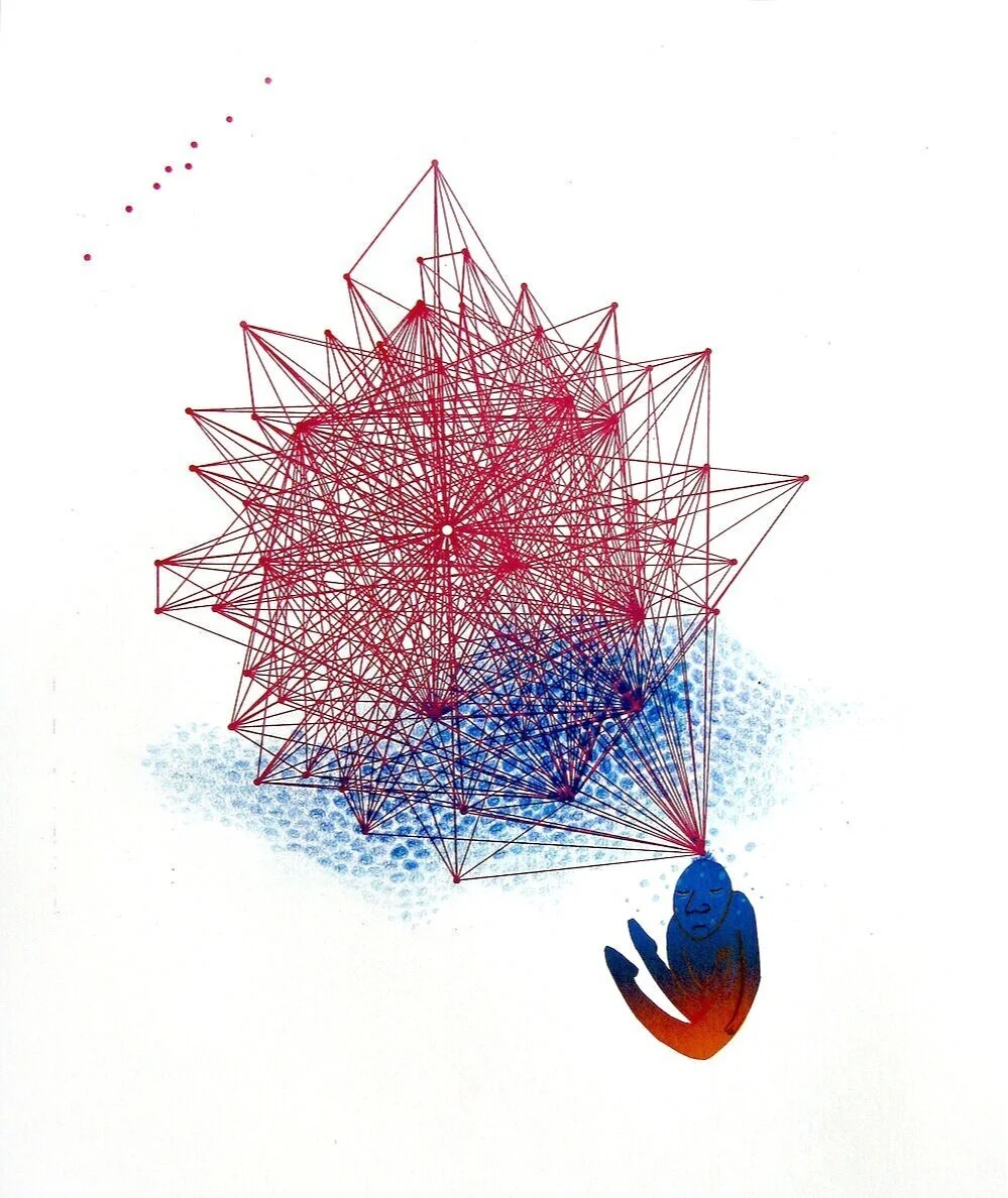 Conscious Oblivion, 2012. Screenprint and pencil on paper.