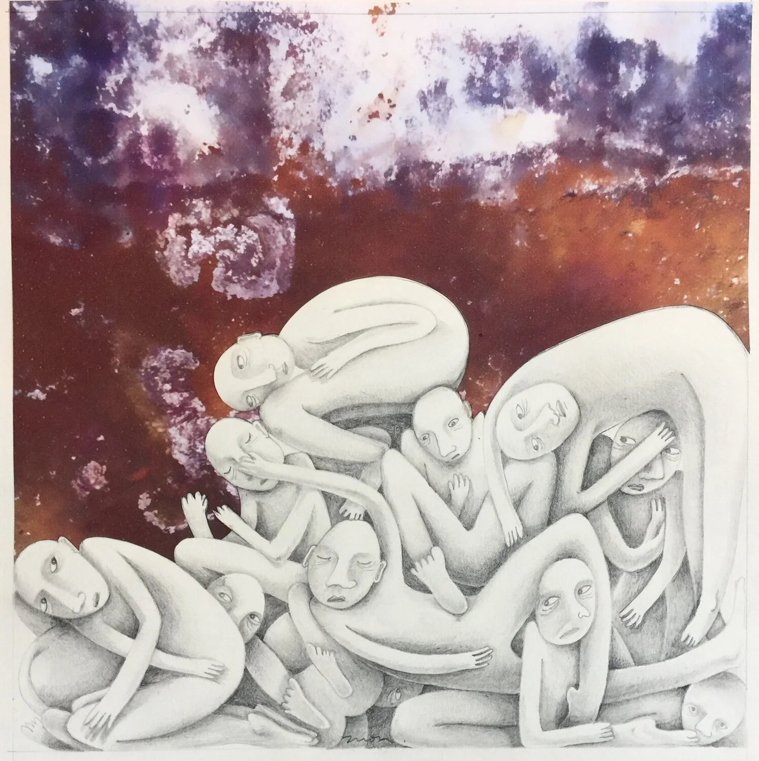 The Lost Ones, 2016. Collage, pencil on paper.. SOLD.