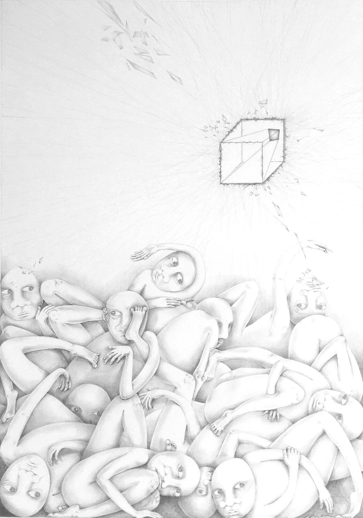 Untitled drawing, 2020. Pencil on paper.