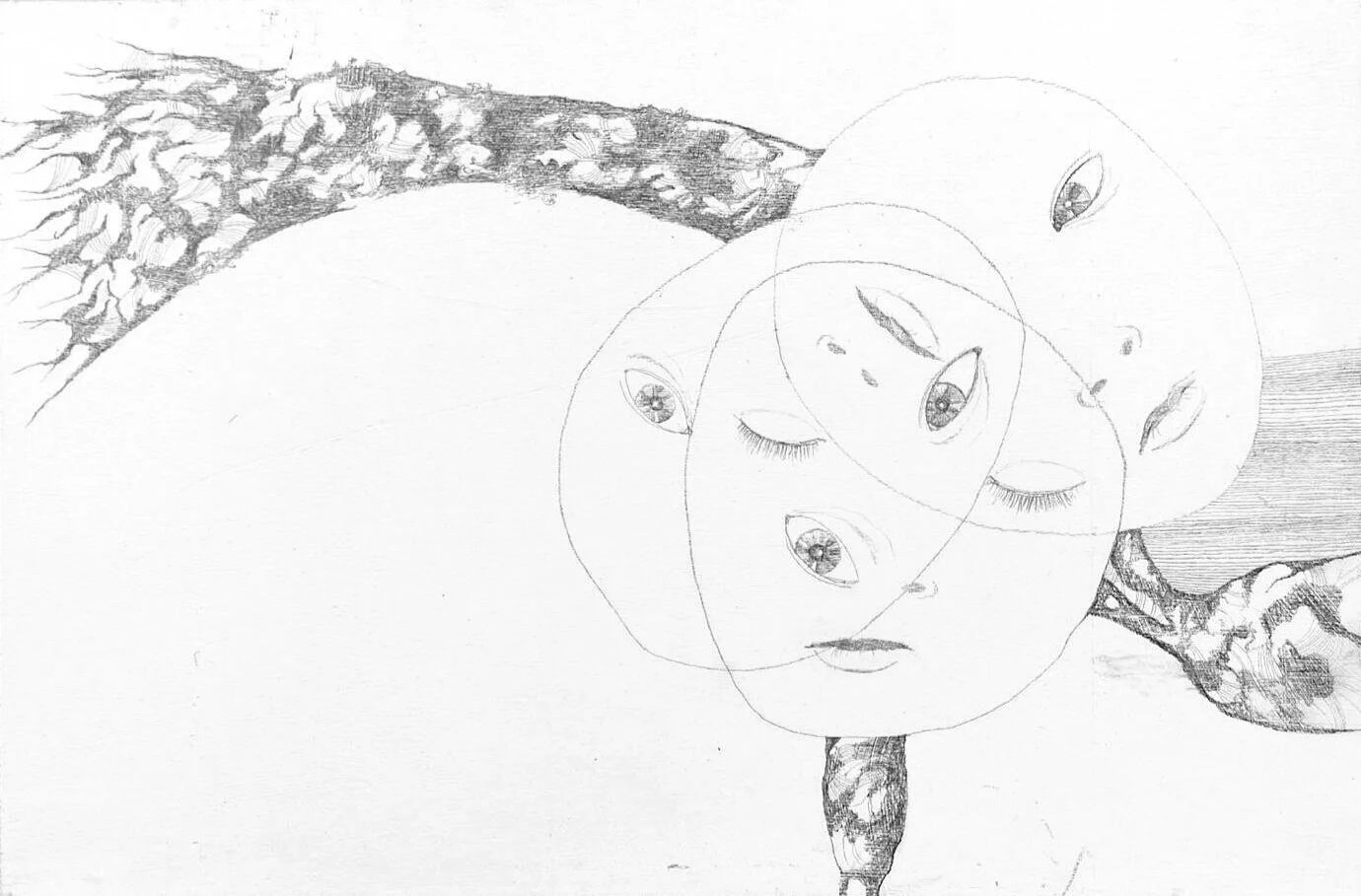 Untitled drawing, 2020. Pencil on A3 canvas board.