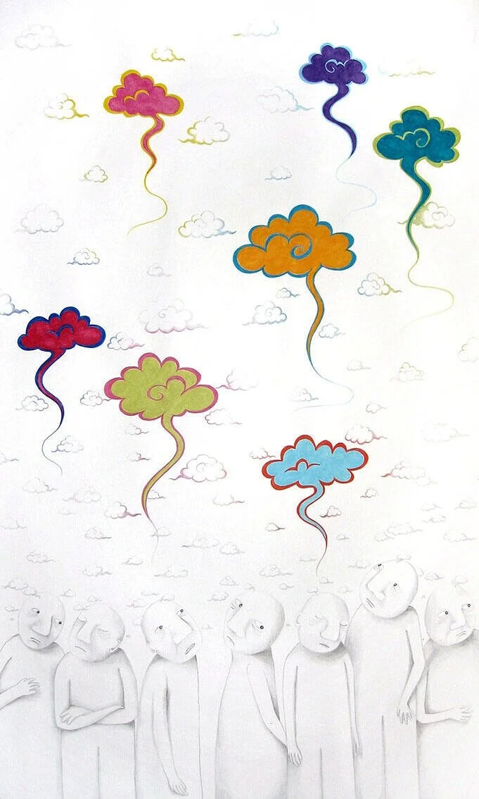 You Are Thought, 2008. Pencil, watercolour on paper. SOLD.