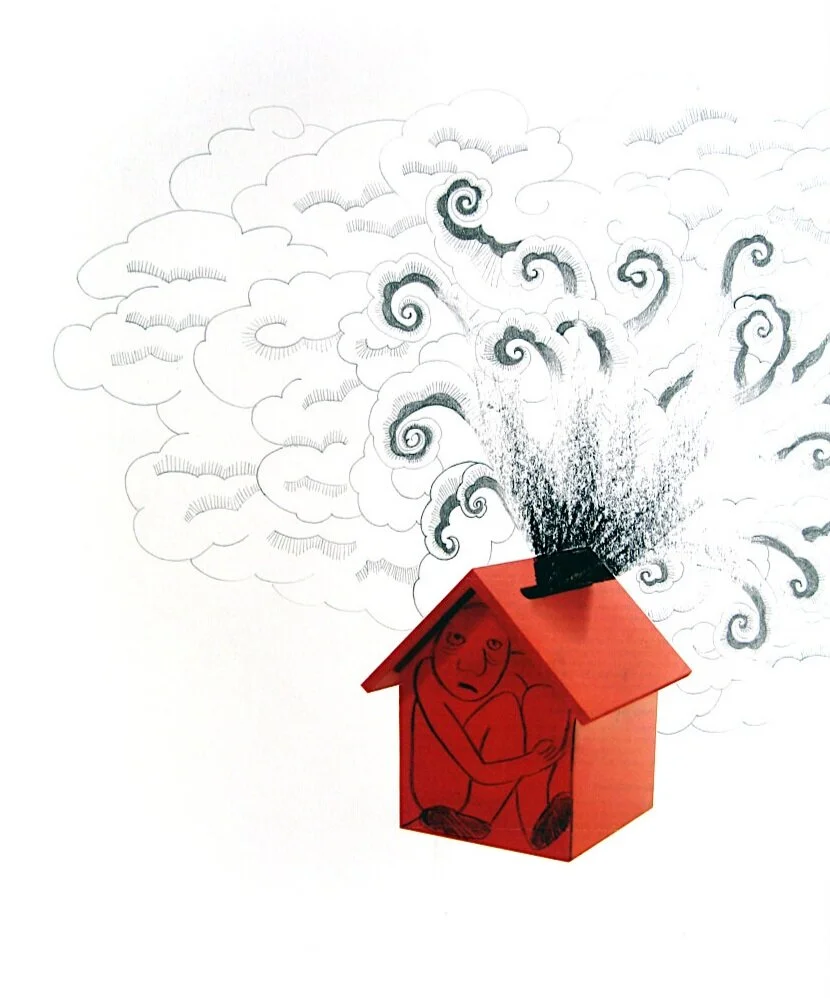 Untitled drawing, 2007. Conté and collage on paper.
