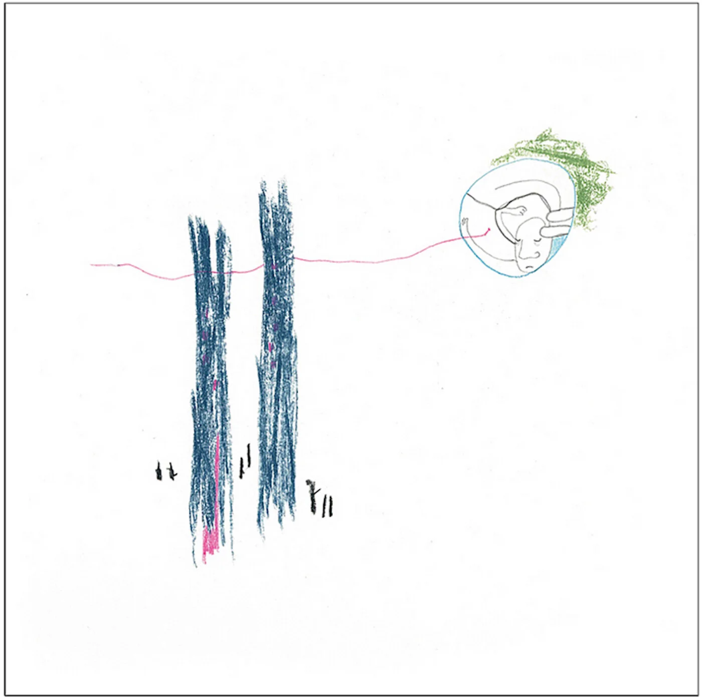 Connected, 2009. Pencil and pastel on paper.
