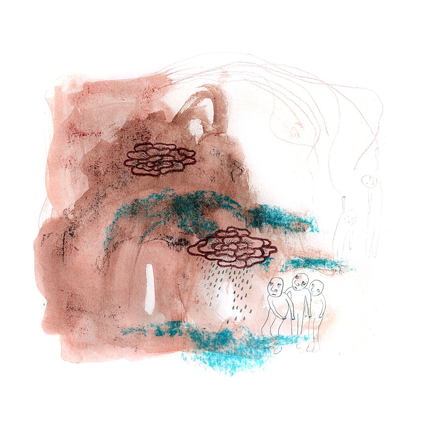 Cloudy, 2009. Pencil and pastel on paper.