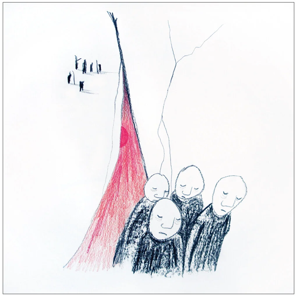 Untitled drawing 2009. Pencil and conté on paper. SOLD.