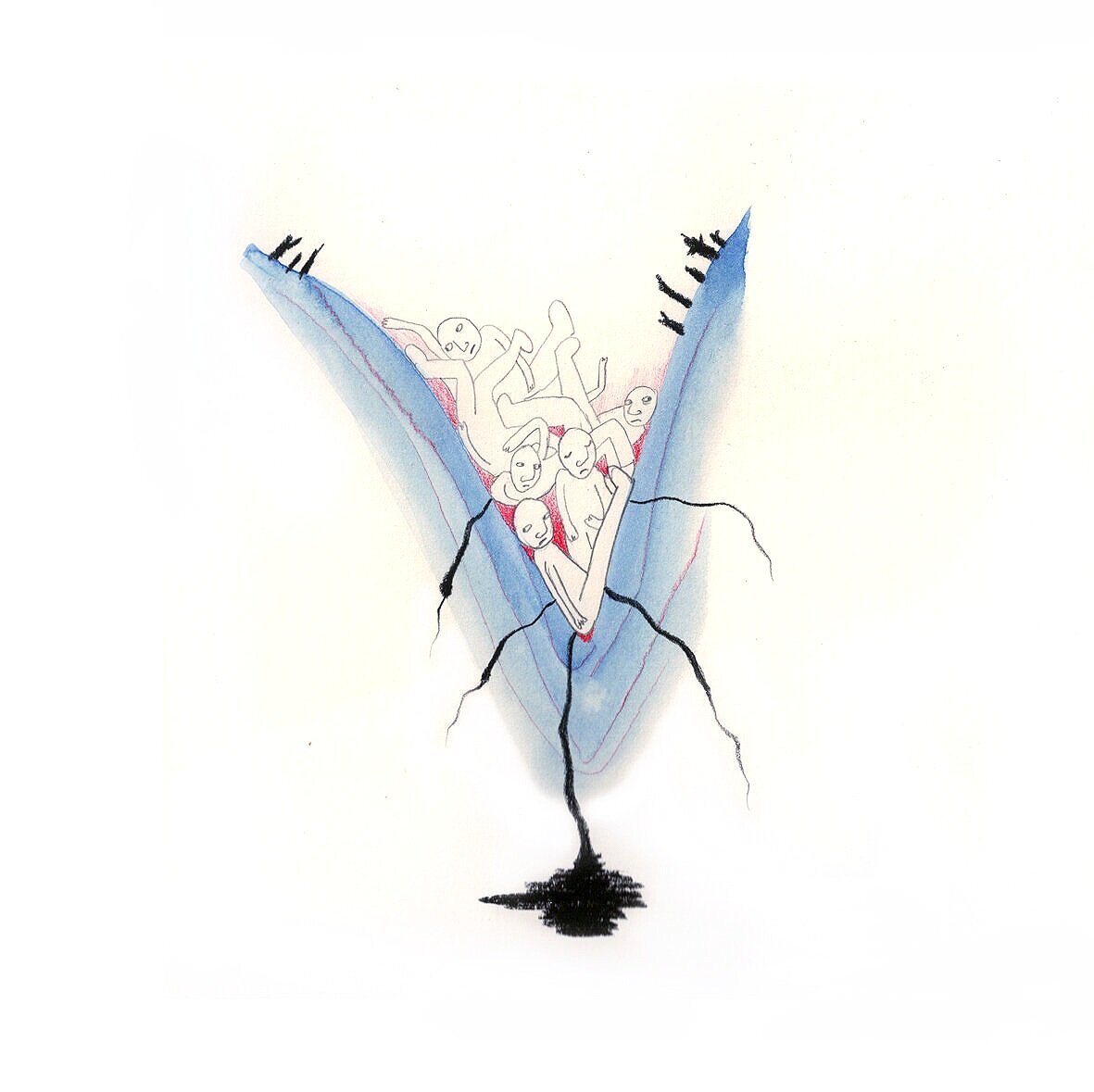 Untitled drawing 2009. Pencil and conté on paper. SOLD.