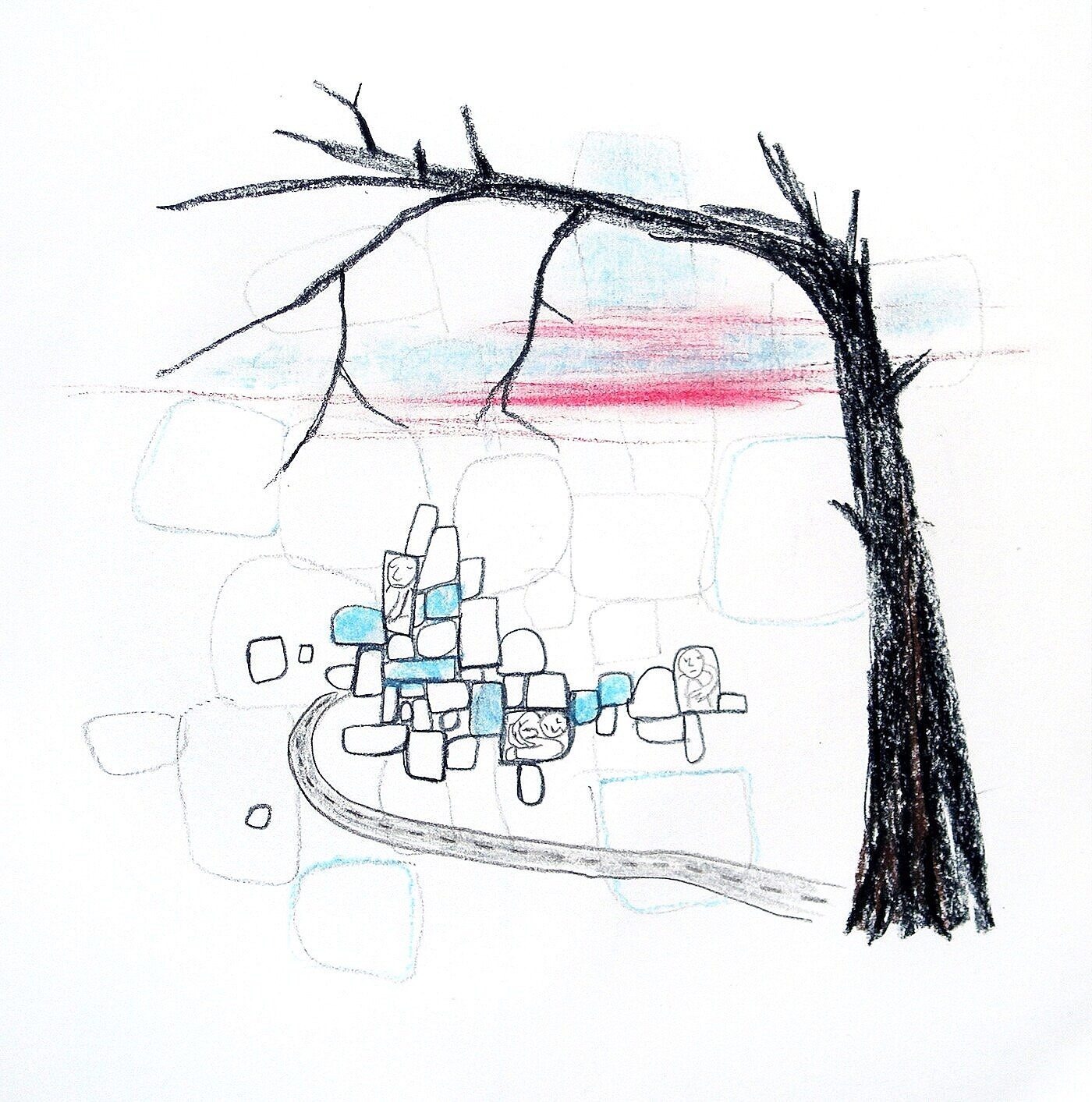 Untitled drawing 2009. Pencil and conté on paper. SOLD.