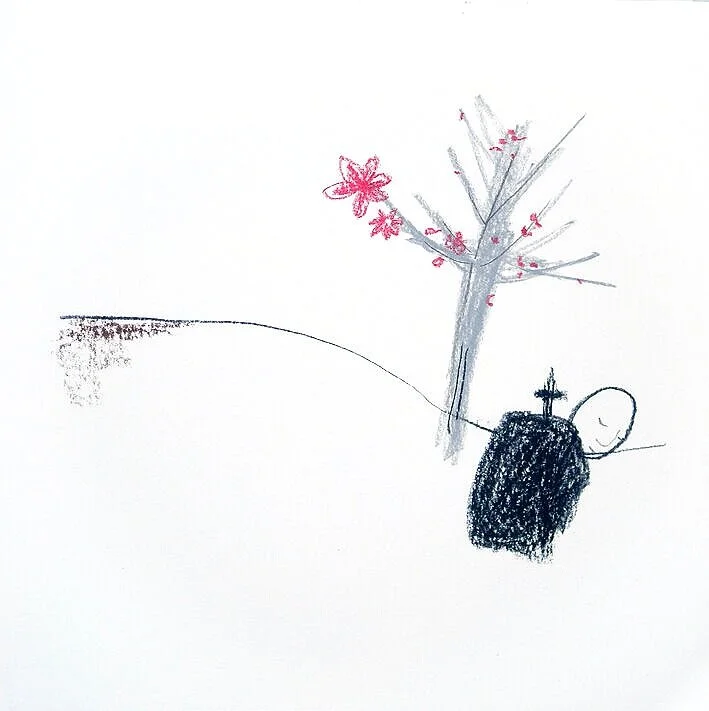 Untitled drawing 2009. Pencil and conté on paper. SOLD.