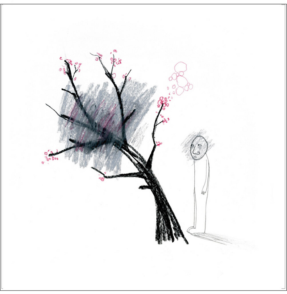 Untitled drawing 2009. Pencil and conté on paper. SOLD.