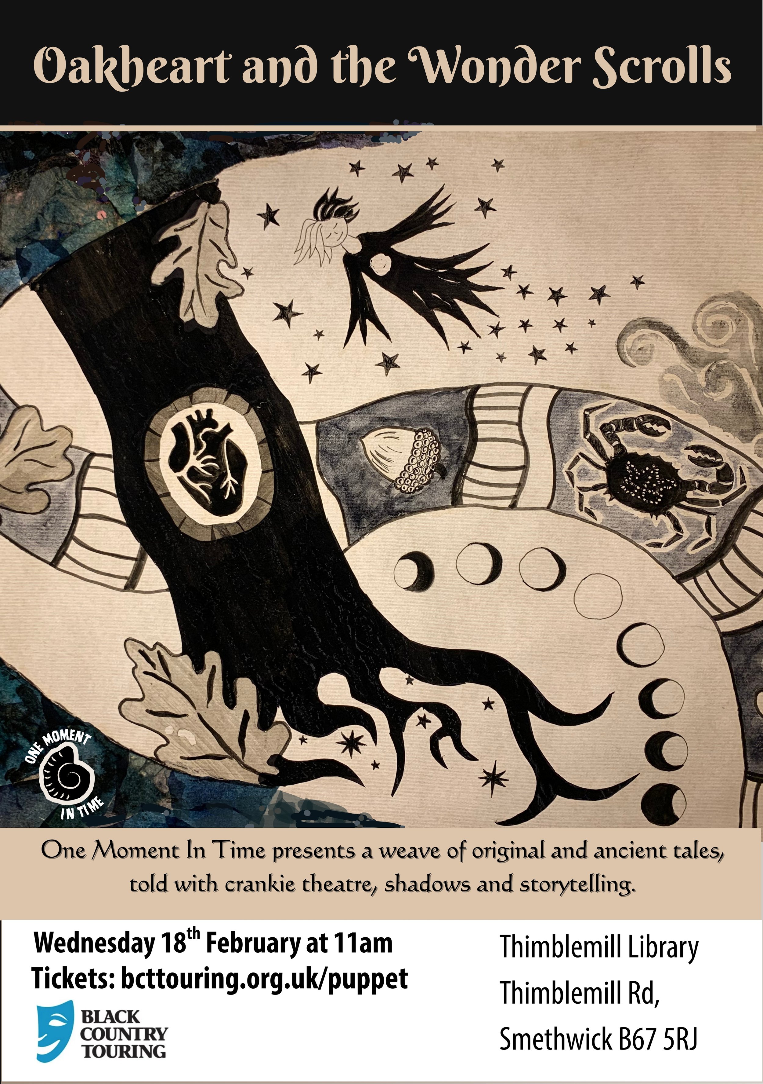 Oakheart and the Wonder Scrolls at Smethwick Puppetry Festival, Thimblemill Library on 18th February 2026