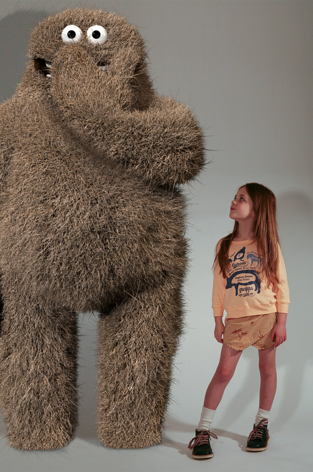 Cool kids shoot with animated monster