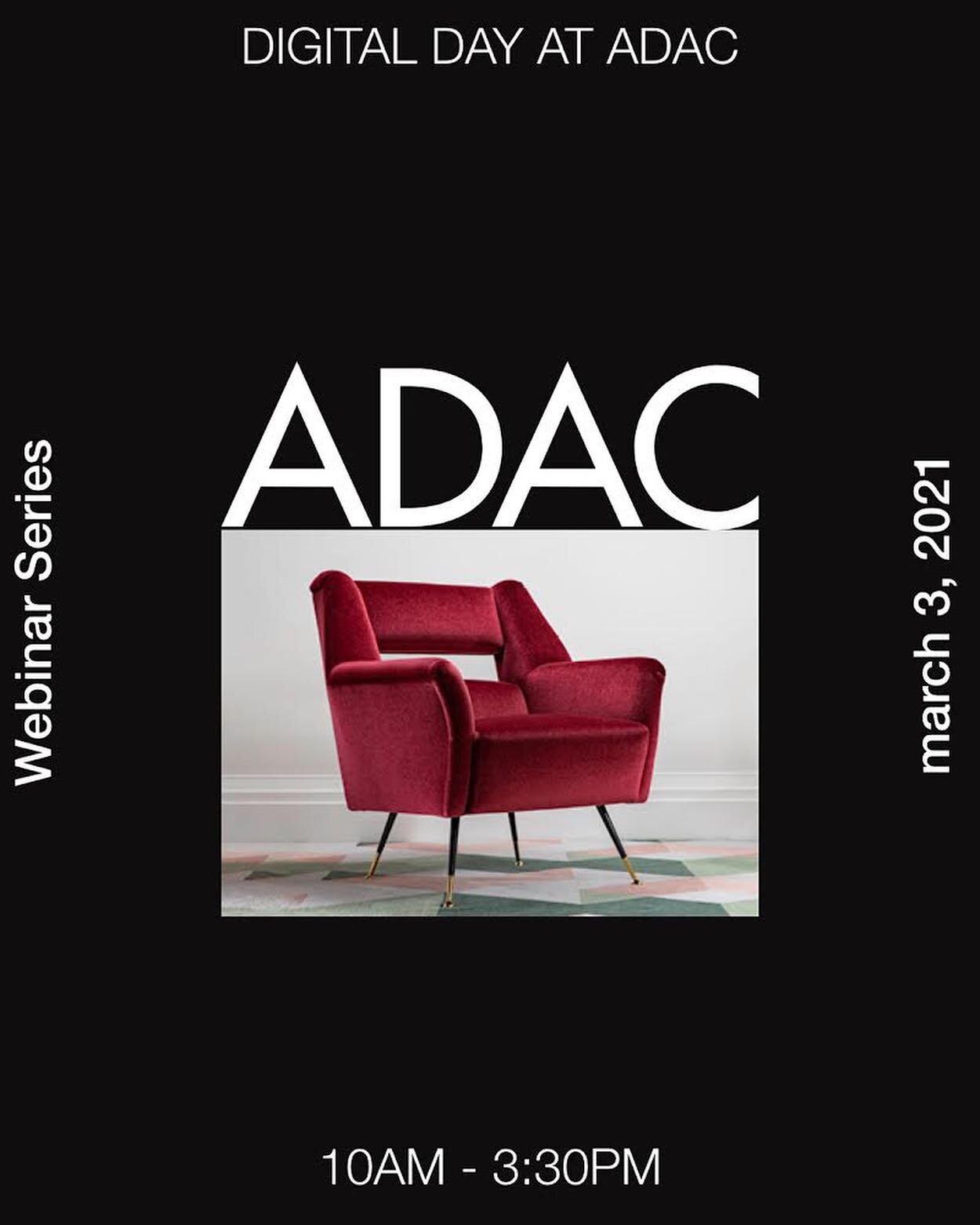 DIGITAL DAY AT ADAC&nbsp;&nbsp;hosted by @adacatlanta will be open on: 03.03.2021 @10AM ET
...
Online: Yes
Free: Yes
...
Digital Day at ADAC is a forum for novices and experts alike to learn and share ideas, so designers and the design industry can e