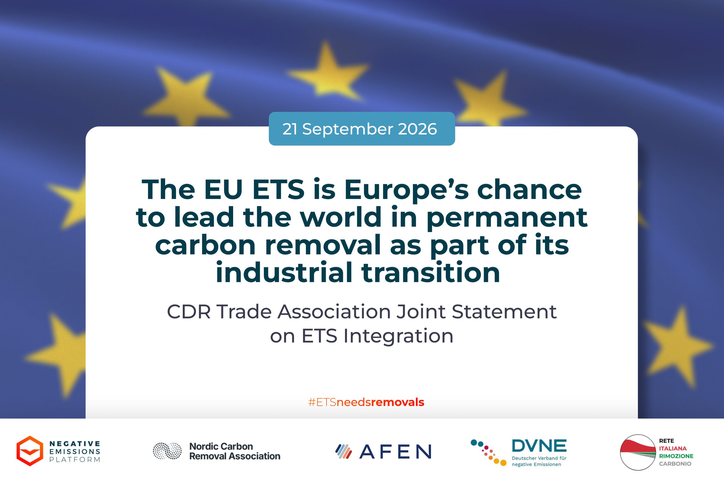 European CDR industry joint statement on CDR inclusion into the ETS