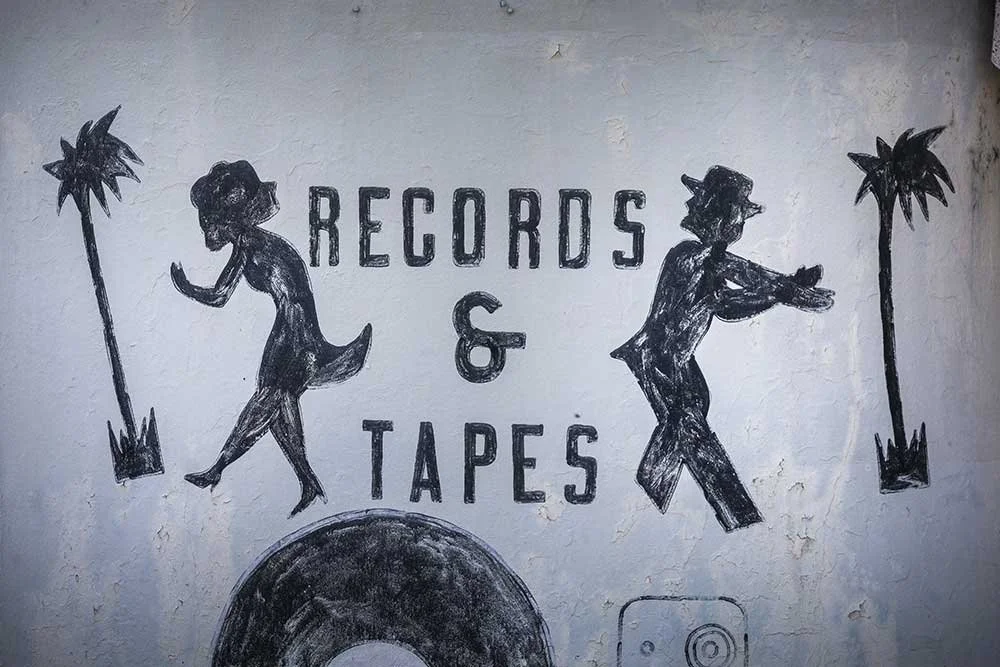 sign for Records and Tapes