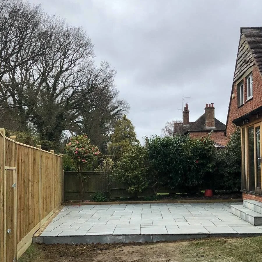 Garden Transformation: Fence, Patio and Wooden Steps