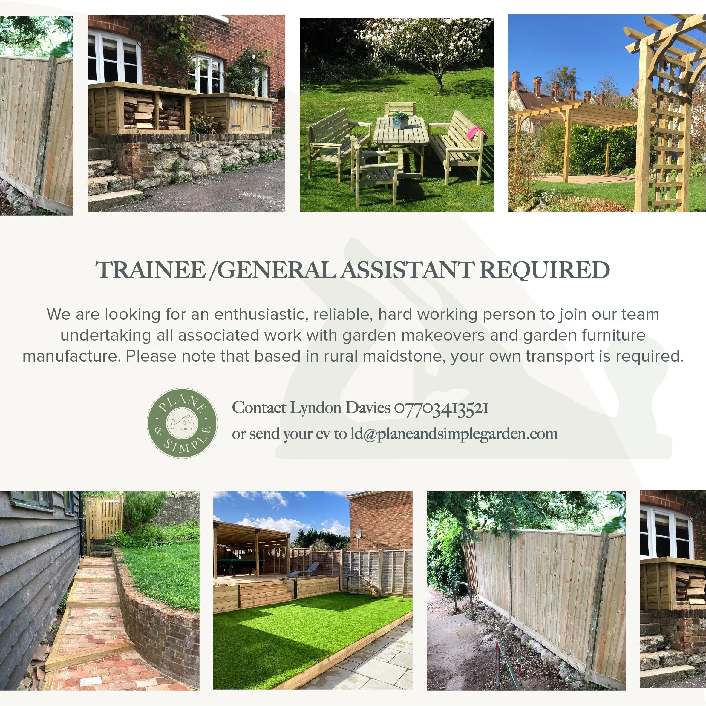 Trainee/General Assistant Required