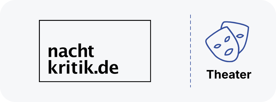 Zeigt das Logo von "nachtkritik.de" und eine Theater-Illustration