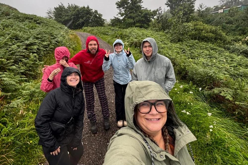 Scotland's Wild guide Pete with guests during a small-group tour