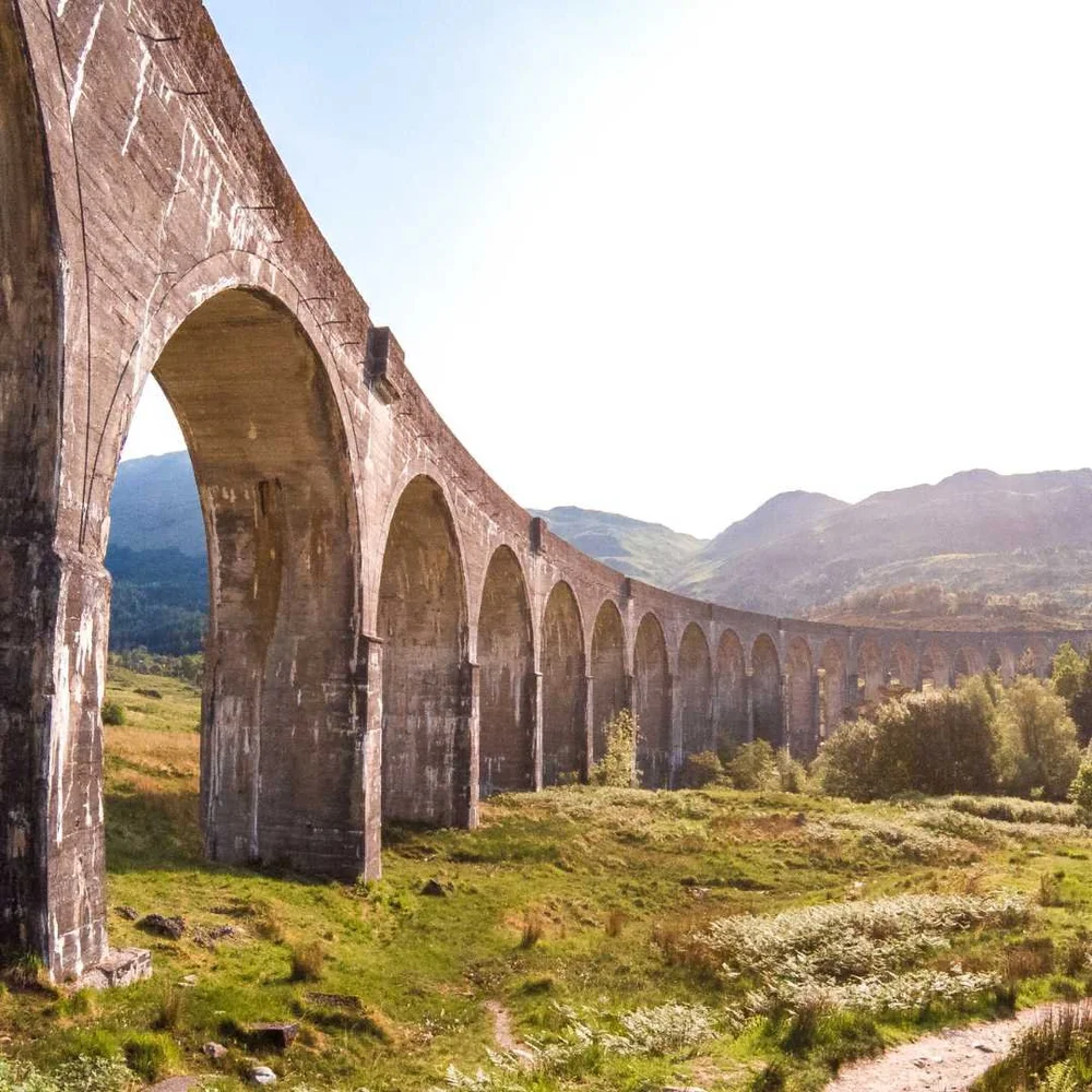 The concrete arches of the Glenfinnan Viaduct