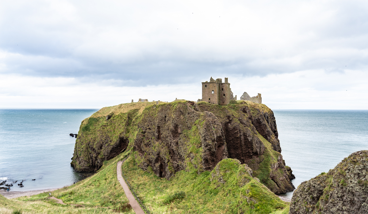 Dunnottar Castle on cliffs above the North Sea