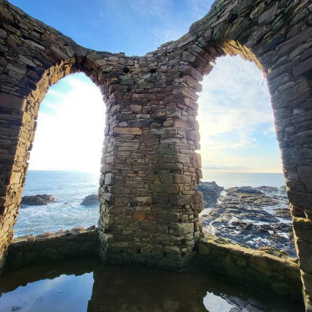 Historic coastal ruins overlooking the sea in Fife