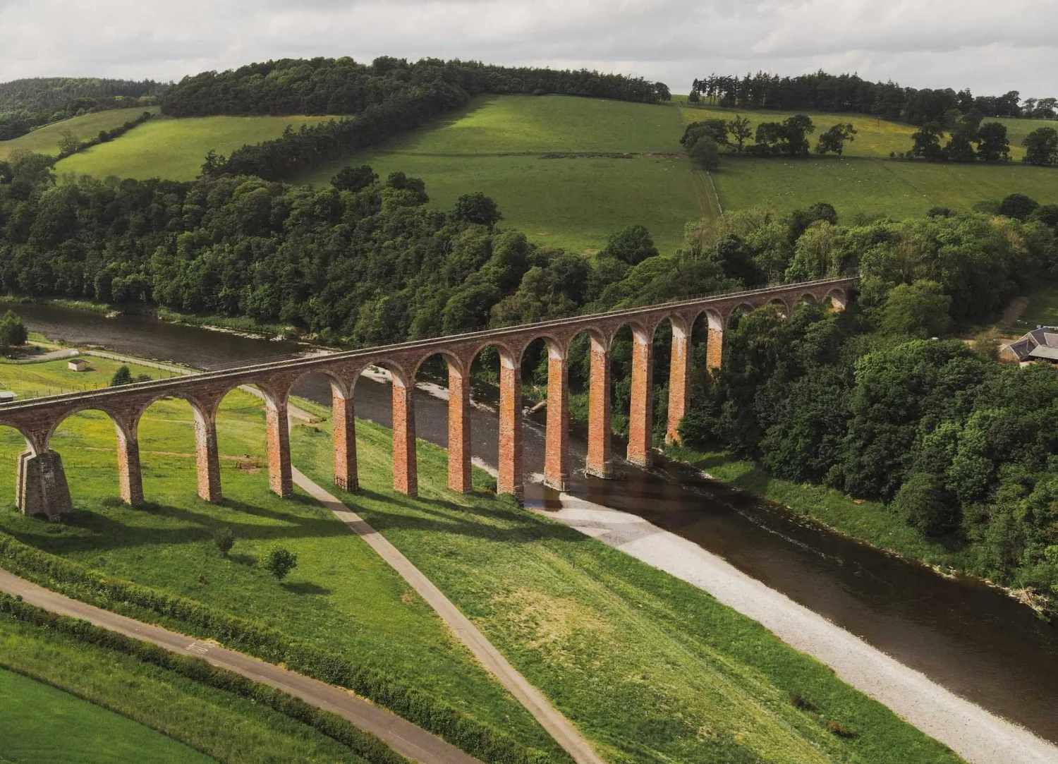 Leaderfoot Viaduct near Melrose in the Scottish Borders