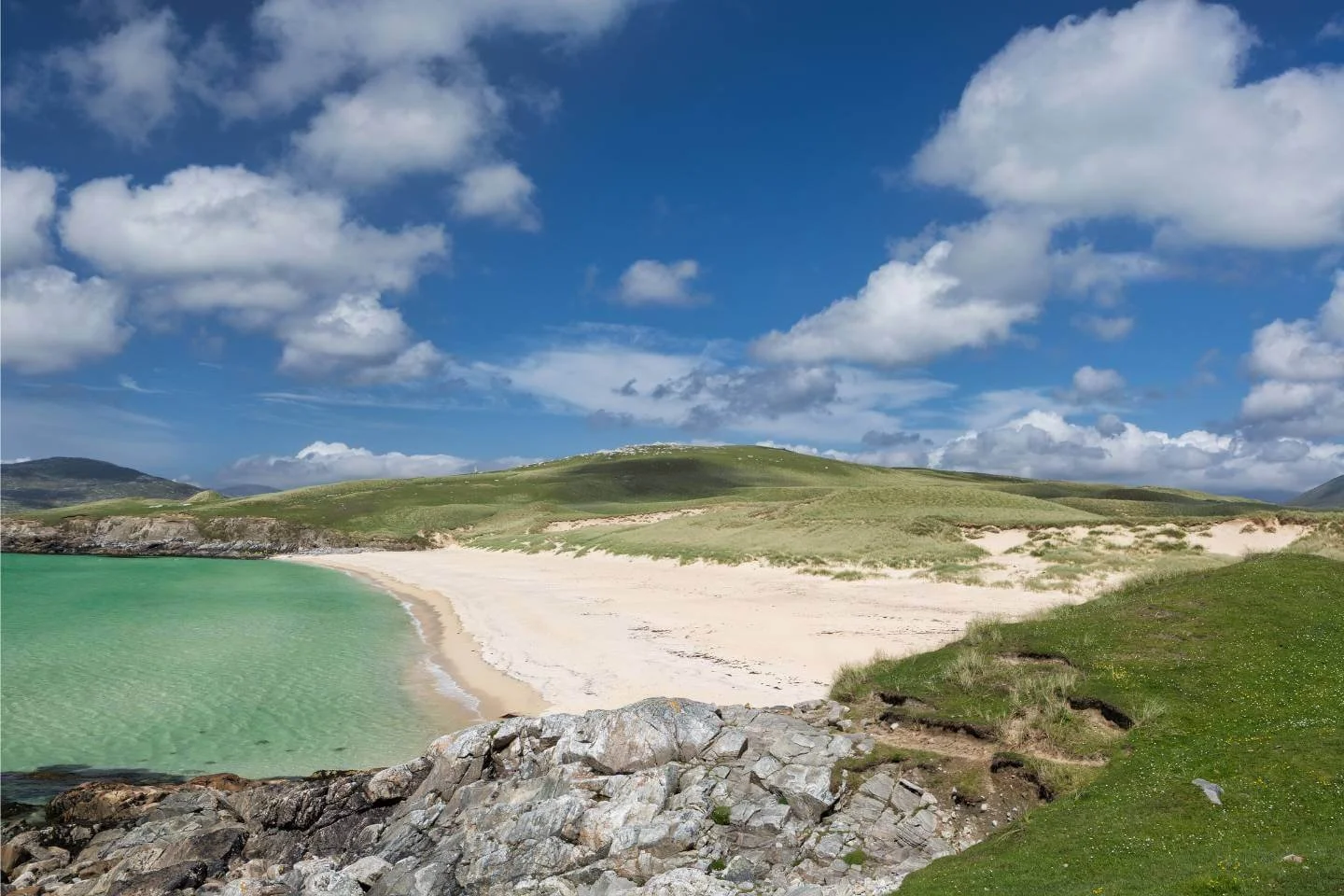 Remote island landscape in northern Scotland