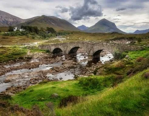 Sligachan Bridge and the Cuillin mountains