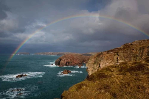 A rainbow over the Outer Hebrides coast