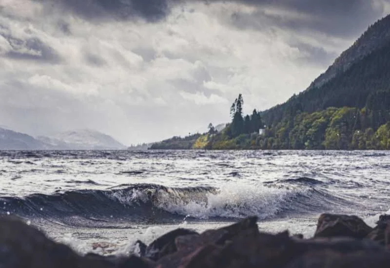 The dark waters and Highland scenery of Loch Ness