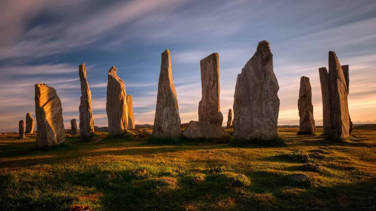 The Callanish Standing Stones on the Isle of Lewis at sunset