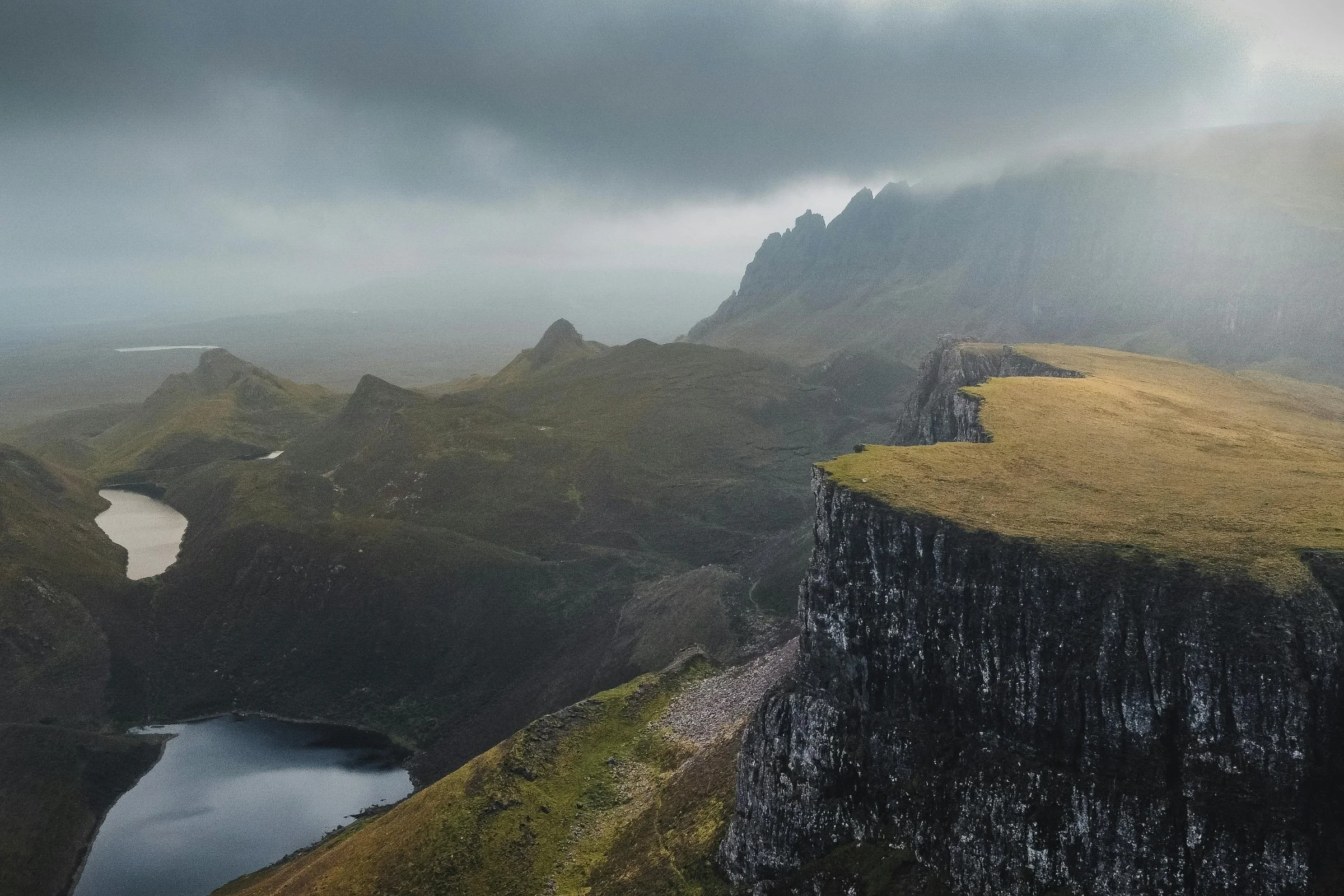 Misty landscape on the Isle of Skye in Scotland