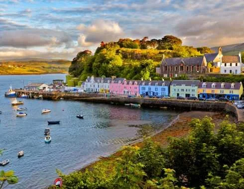 Colourful harbour at Portree on the Isle of Skye