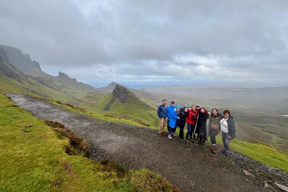 A Scotland’s Wild small tour group at the Quiraing on the Isle of Skye