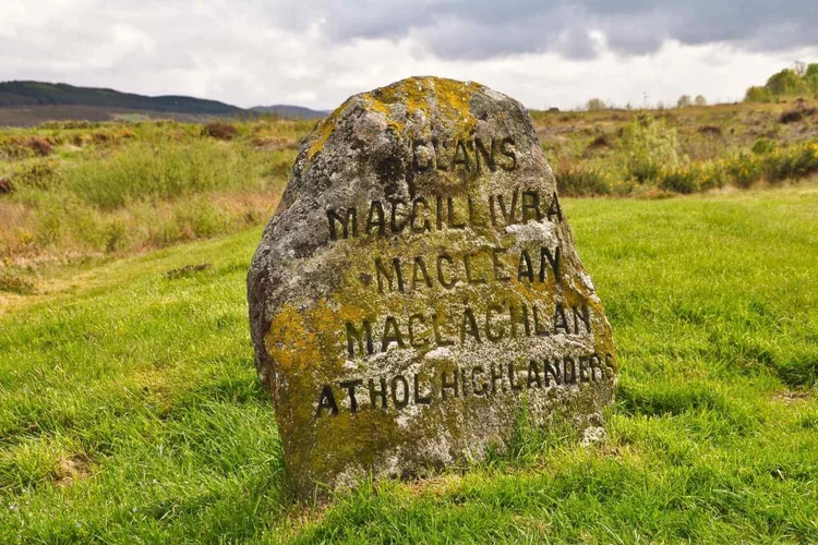 The clan MacLean memorial stone on Culloden Battlefield