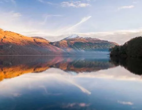 Loch Lomond and mountain scenery in Scotland