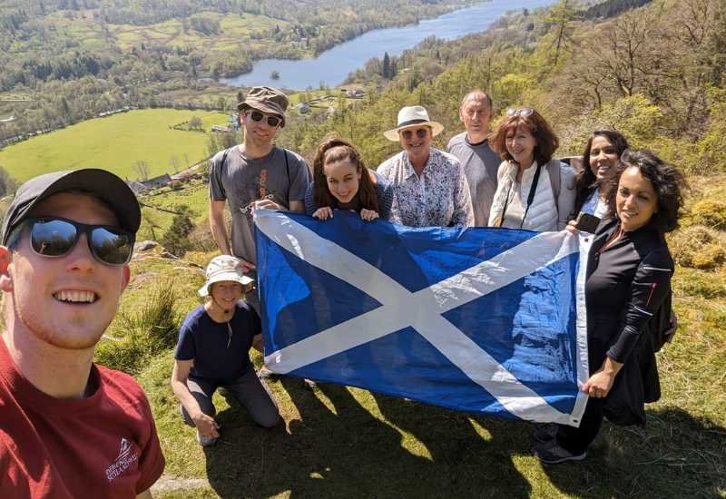 Small group exploring the landscapes of Scotland