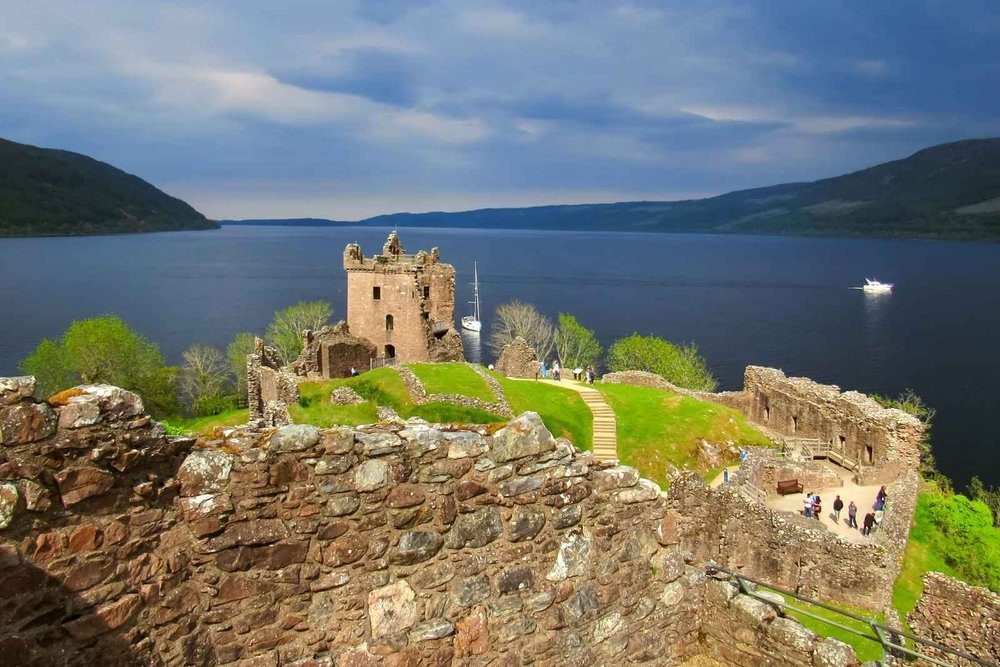 Urquhart Castle on the shore of Loch Ness