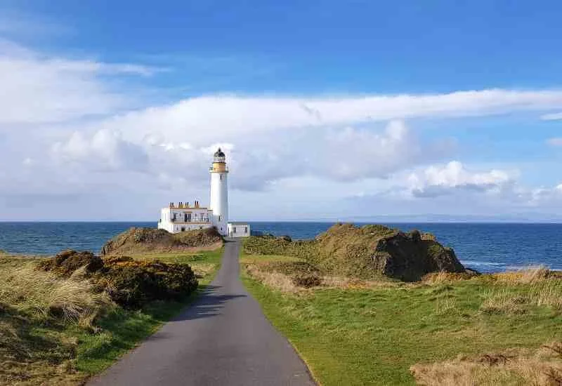 Lighthouse and coastline at Turnberry in Ayrshire