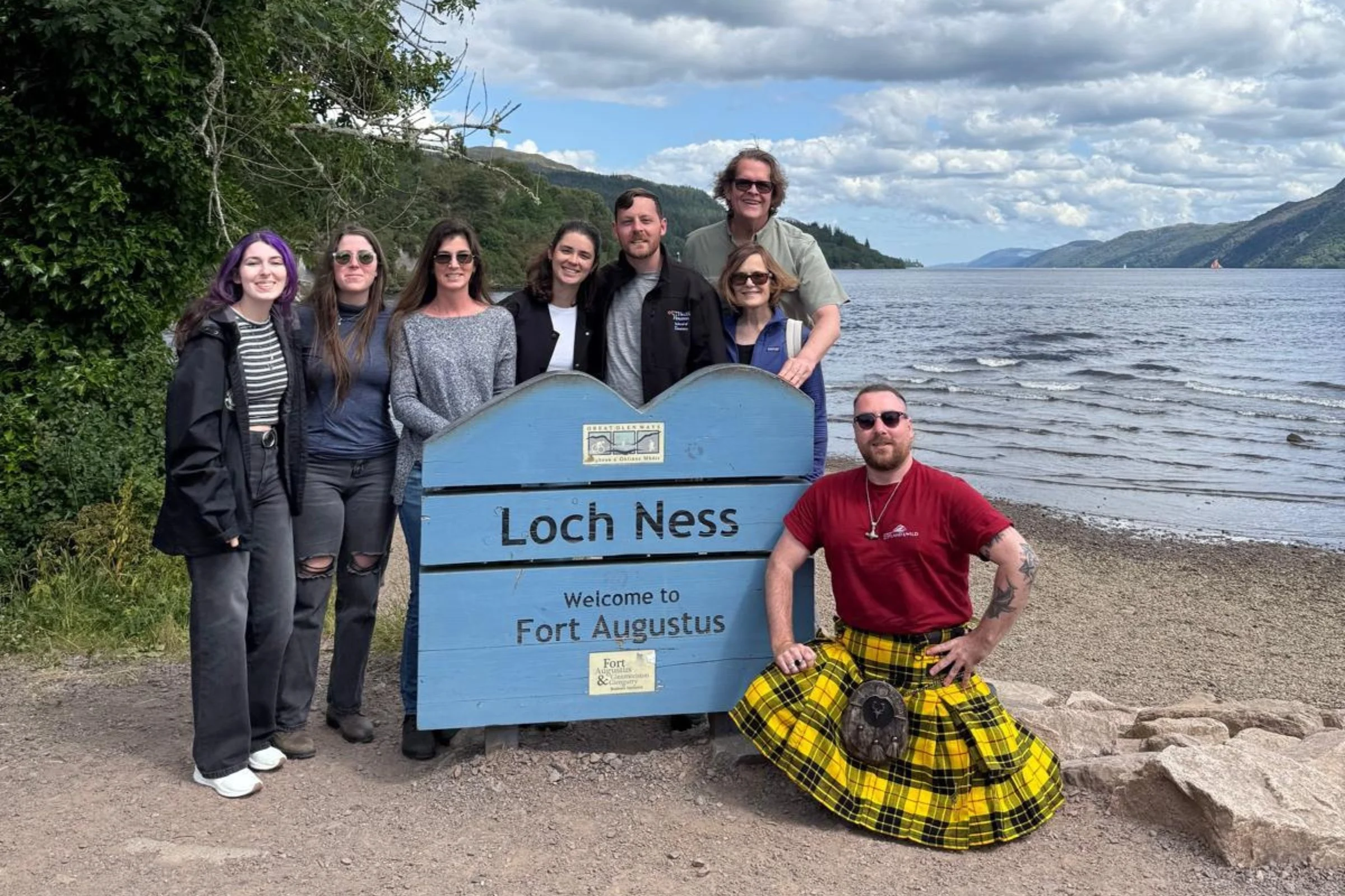 Scotland’s Wild guide and guests beside Loch Ness