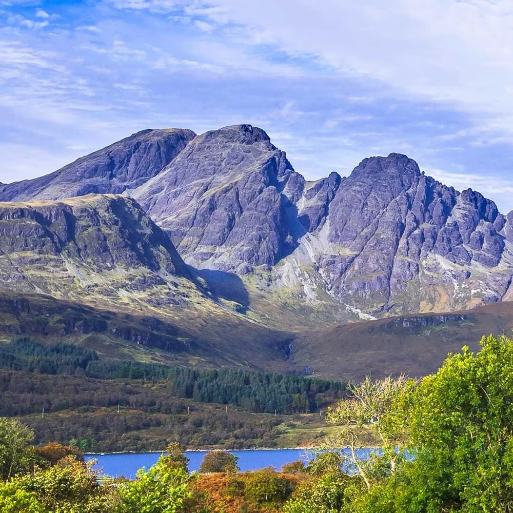 Cuillin mountains near the Fairy Pools on Skye