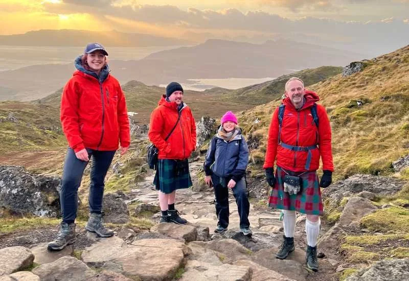 Travellers exploring Scotland on foot with Scotland's Wild